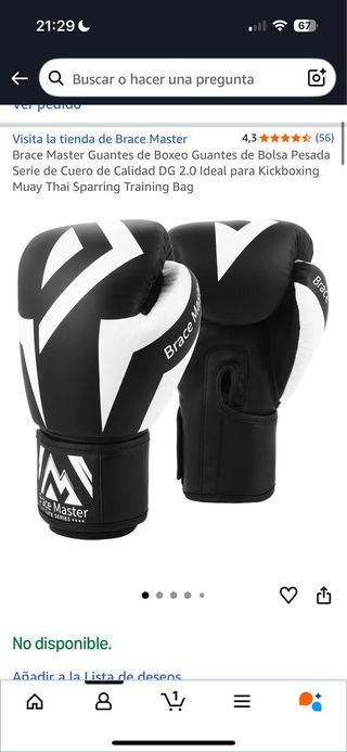 Guantes Boxeo Mujer 12 OZ  Brace Master