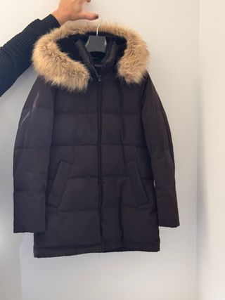 Abrigo Zara negro Talla S con Capucha