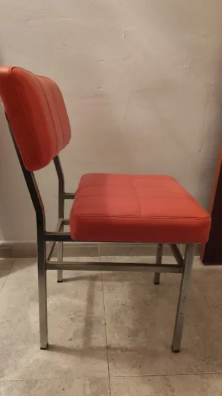 Sillas Vintage Naranja y Plateado