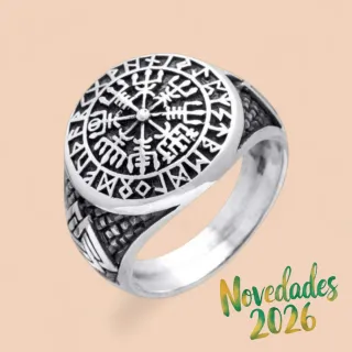 Anillo Brújula Vikinga Plata 925