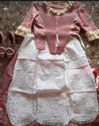 Vestido de fallera rosa y morado