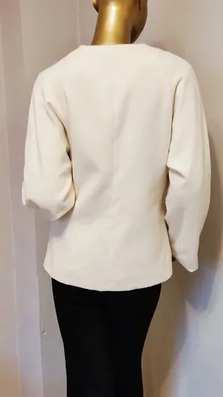 Chaqueta de paño en blanco roto