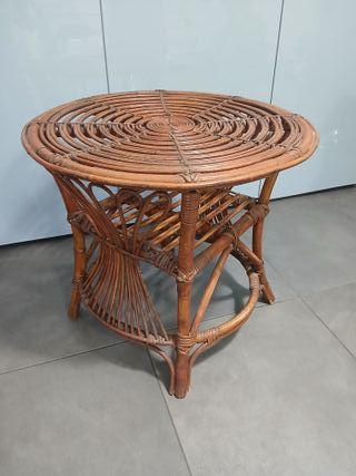 Tavolino in midollino/rattan rotondo