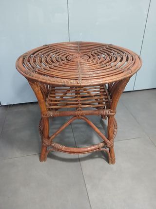 Tavolino in midollino/rattan rotondo