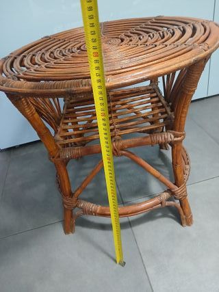 Tavolino in midollino/rattan rotondo