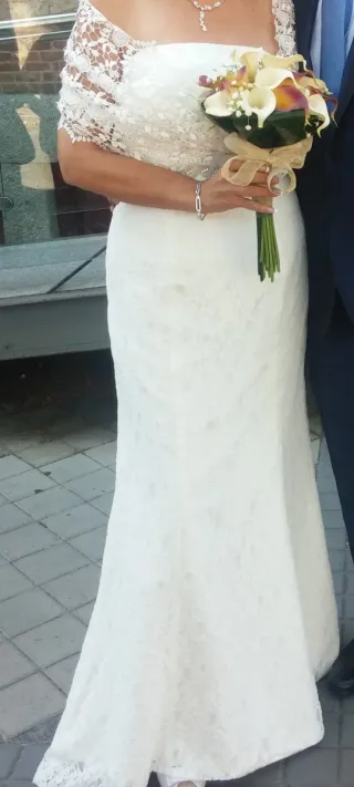 Vestido de Novia Encaje Blanco corte sirena
