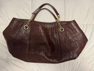 Bolso Carolina Herrera Marrón y Dorado