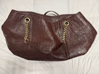 Bolso Carolina Herrera Marrón y Dorado