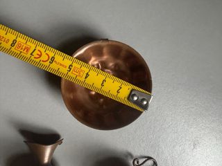 set vintage 3 mini oggetti da cucina di rame