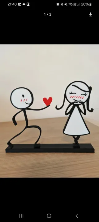 Scultura gatti cuore San Valentino metallo nero