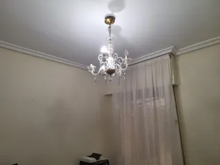 Lámpara de techo cristal y metal color dorado-cobr