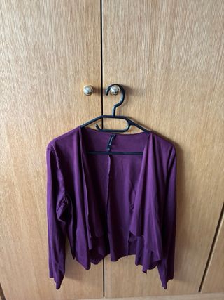 Chaqueta granate/morada abierta de ante