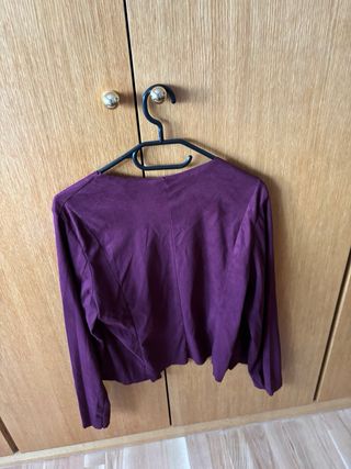 Chaqueta granate/morada abierta de ante