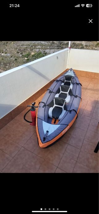 Kayak hinchable 3 personas + 3 remos