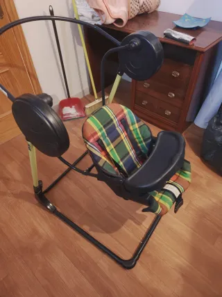 Columpio Jané de bebé con hamaca a cuadros