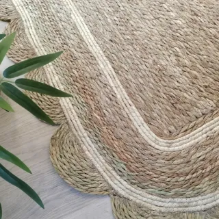 Alfombra Fibra Natural Estilo Boho Nórdico