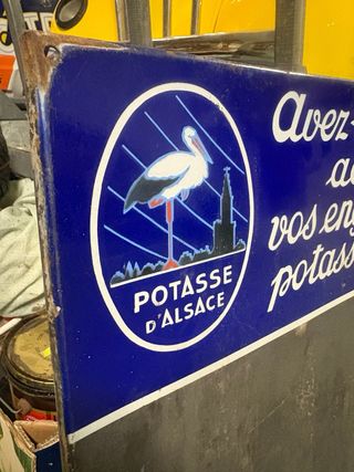 Cartel esmaltado antiguo pizarra POTASSE