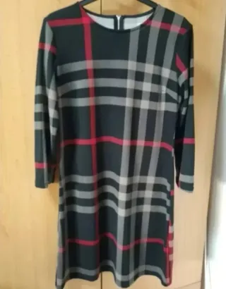 Vestido suelto cómodo estampado cuadros