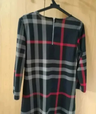 Vestido suelto cómodo estampado cuadros