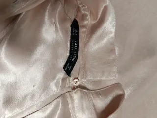 Camisa Zara satén manga larga rosa