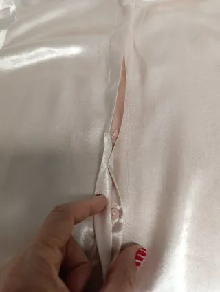 Camisa Zara satén manga larga rosa