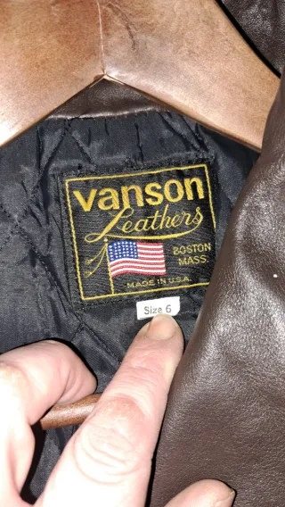 Giacca Vanson Leathers marrone vintage