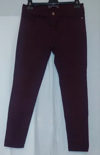 Pantalón Skinny Fit, Massimo Dutti, Granate, T. 42