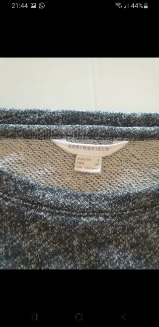 Sudadera Springfield bordada gris