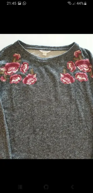 Sudadera Springfield bordada gris