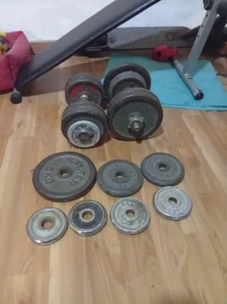 pesas de 20 kilos cada una