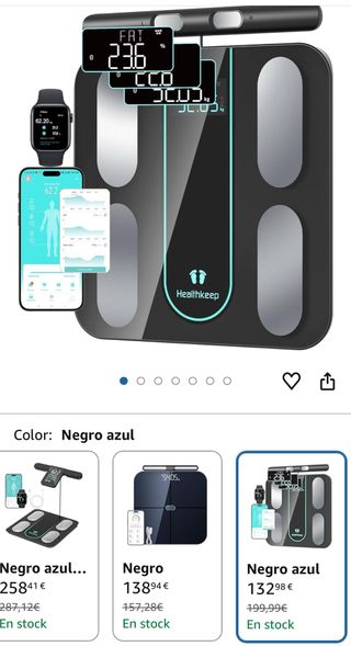 Báscula Inteligente Healthkeep Negro Azul