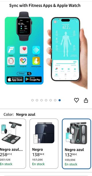 Báscula Inteligente Healthkeep Negro Azul