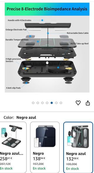 Báscula Inteligente Healthkeep Negro Azul