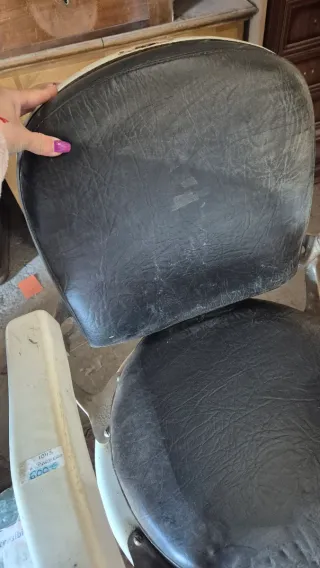 Sillón Barbero Vintage Cuero y Metal