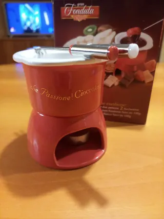 Set fonduta porcellana rossa