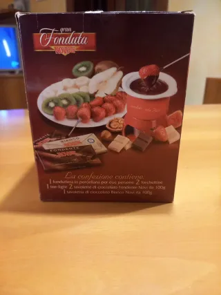 Set fonduta porcellana rossa