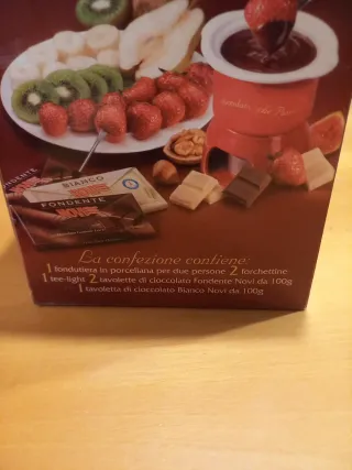 Set fonduta porcellana rossa