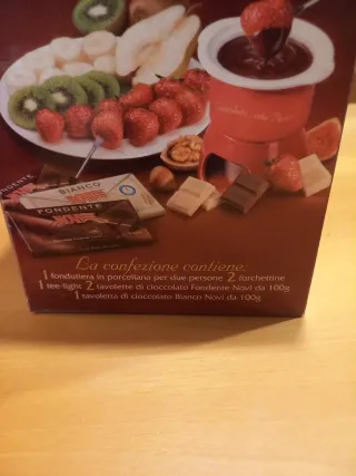 Set fonduta porcellana rossa