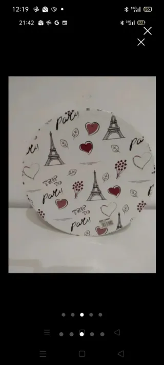 Caja de regalo redonda con diseño París