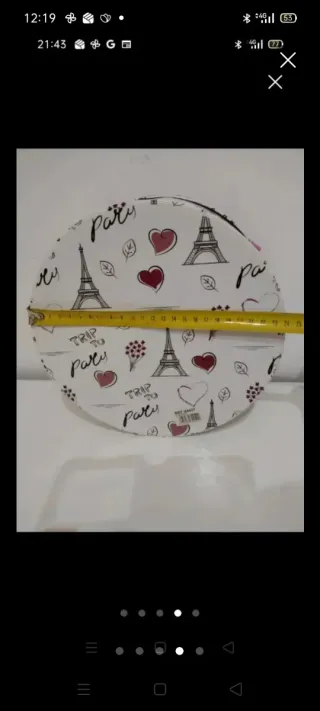 Caja de regalo redonda con diseño París