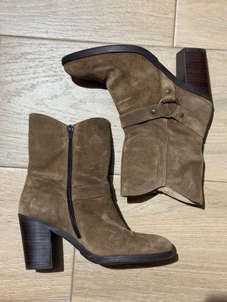 Botines camperos piel moka