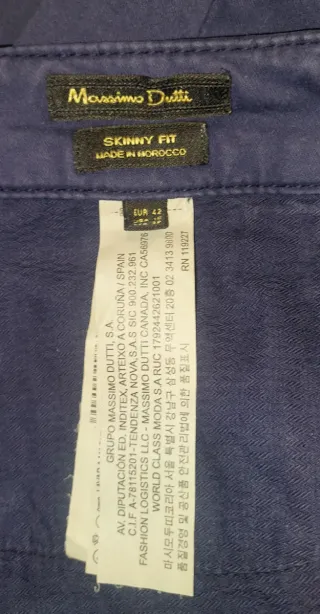 Pantalón Massimo Dutti Azul T.42 Skinny Fit