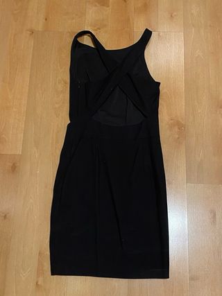 Vestido Zara Negro Espalda Cruzada Talla S