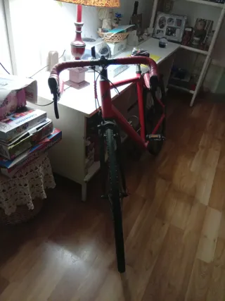 Bicicleta de carreras roja