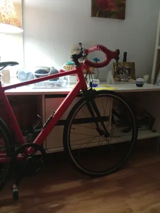 Bicicleta de carreras roja