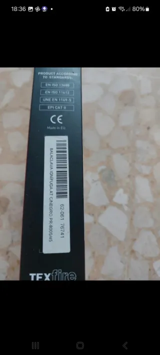 Balaclava Ignífuga Texfire Talla Única