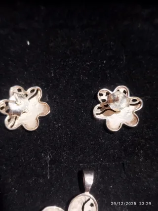 JUEGO PLATA COLGANTE Y PENDIENTES sellado 925