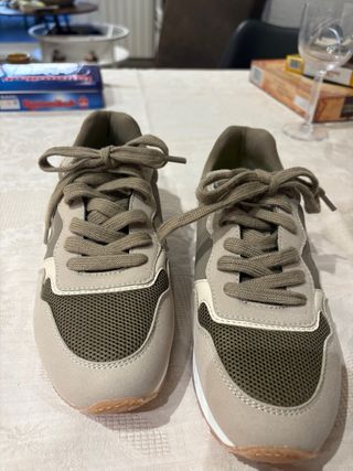 Deportivas MTM Beige y Verde Oliva