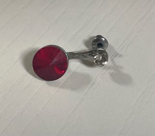 Pendientes Rubí y Circonita Plata