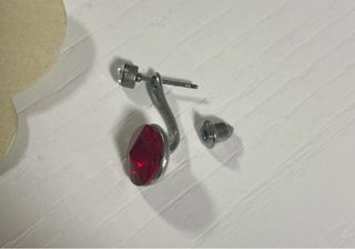 Pendientes Rubí y Circonita Plata